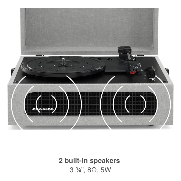 Crosley Voyager Vintage Gri Çantalı Retro Pikap - Görsel 8