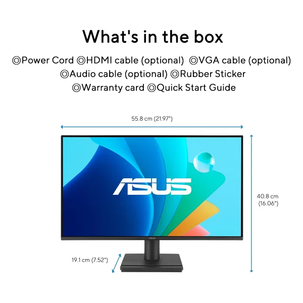 Asus VA249HG 23.8'' IPS 1920x1080 1ms 120Hz HDMI VGA VESA EyeCare Çerçevesiz Monitör - Görsel 9