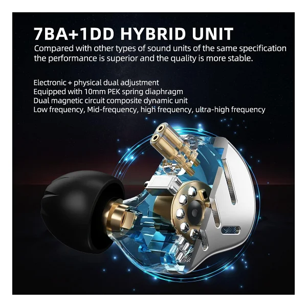 KZ ZAX 7BA+1DD Hibrit Kulak İçi Kulaklık - Görsel 2