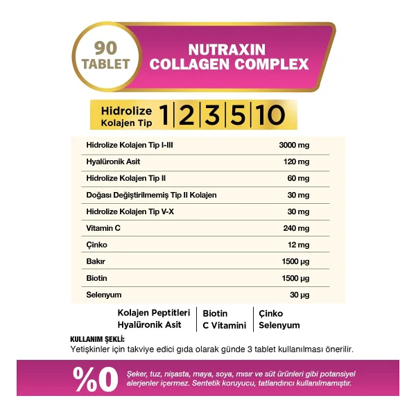 Nutraxin Collagen Complex 90 Tablet - Görsel 2
