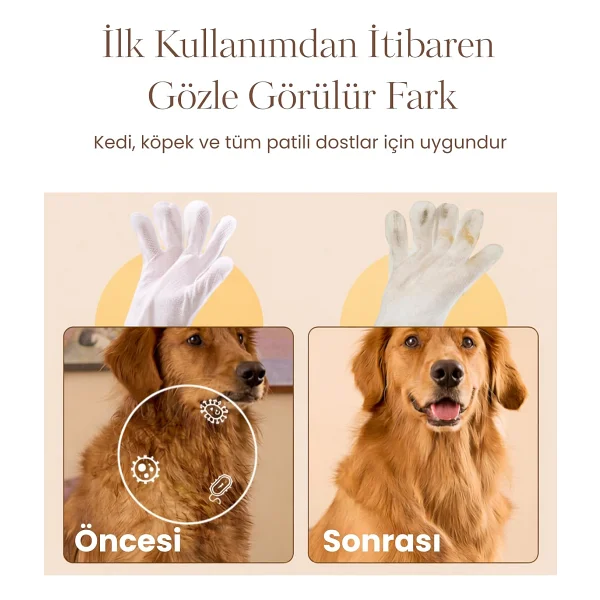 Greenwich Eldiven Mendil 20 Adet Yüz Göz Kulak Ağız Pati Arka Bölge Temizliği Kedi Köpek - Görsel 3