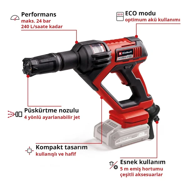 Einhell Hypresso 18/24-1 24 Bar Basınçlı Yıkama Makinesi - Görsel 3