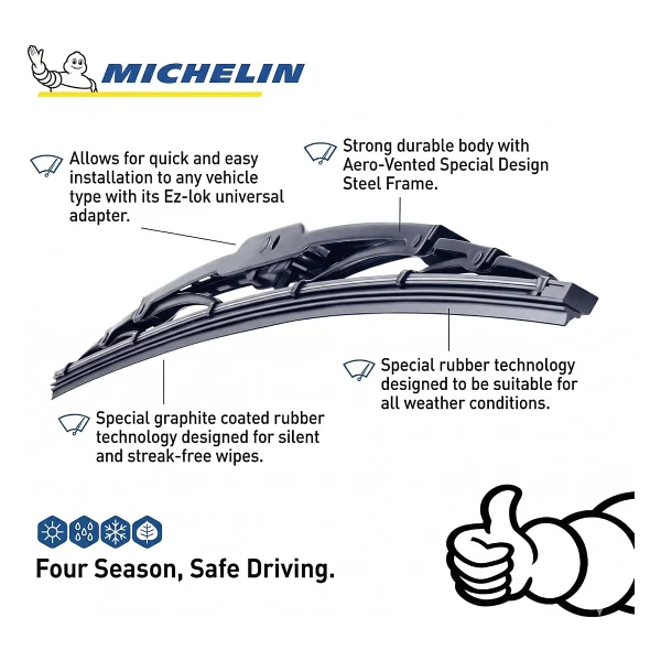 Michelin Rainforce Mc13922 550 Mm Universal Telli Silecek - Görsel 4