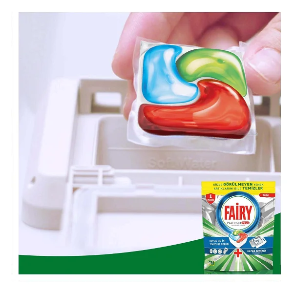 Fairy Platinum Plus Hepsi Bir Arada Bulaşık Makinesi Tabletleri, Ferah Bitki Esintisi, 12 Tablet - Görsel 10