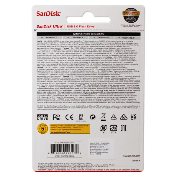 Sandisk 128 GB Ultra Sdcz48-128g-U46 USB Bellek - Görsel 3