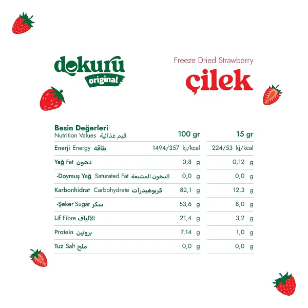 Dokuru Freeze Dried Çilek 15 Gr - Görsel 2