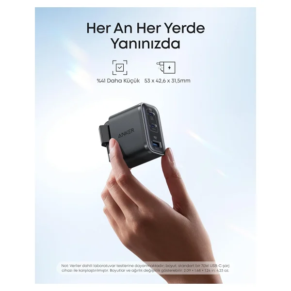 Anker Nano A121a 70 W Hızlı Şarj Aleti - Görsel 3