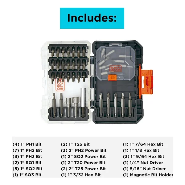 Black+Decker Bdast40setff 40 Parça Vidalama Ucu Seti - Görsel 5