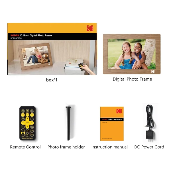 Kodak 10.1 Inc Ahsap Dijital Resim Cercevesi, Uzaktan Kumanda, Ips Ekran Hd - Görsel 7