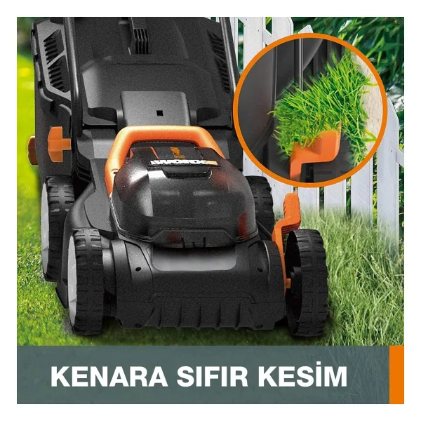 Worx WG927E 40 V Çift Akülü 2 Ah Çim Biçme Makinesi + WG157E.9 Misinalı Kenar Kesme Makinesi - Görsel 10
