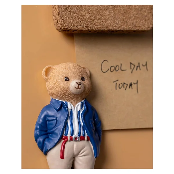 Madame Coco Simon Bear Magnet - Lacivert/Bej - 4x8 Cm - Görsel 4