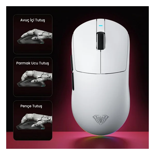 Aula V9 Pro Şarjlı Optik Kablolu/Kablosuz Oyuncu Mouse - Görsel 4