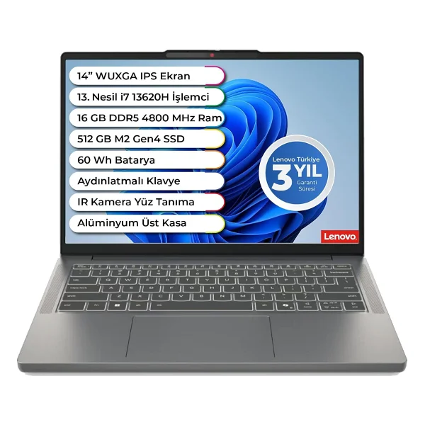Lenovo Ideapad Slim 3 14ırh10 83k0002atr İ7-13620h 16 GB 1 TB SSD UHD Graphics 14" Wuxga Notebook - Görsel 6