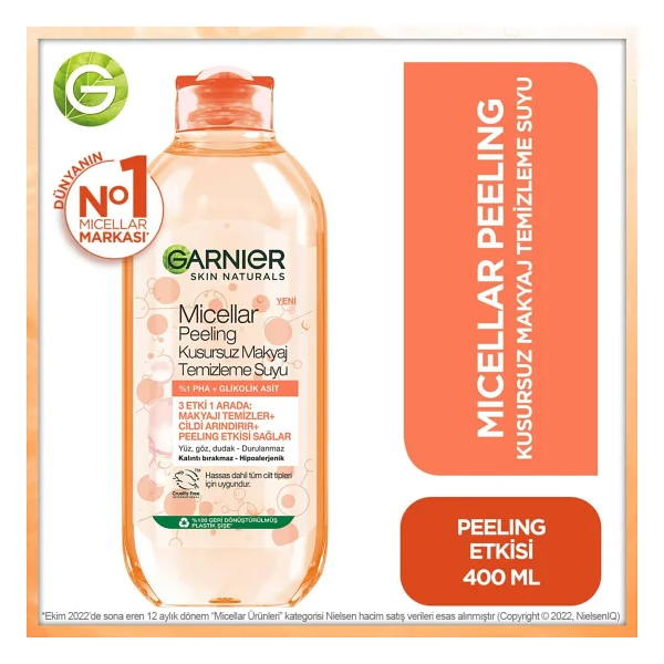Garnier Micellar Peeling Kusursuz 400 Ml Makyaj Temizleme Suyu - Görsel 9