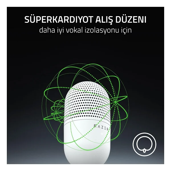 Razer Seiren V3 Mini Ultra Kompakt Beyaz USB Mikrofon - Görsel 3