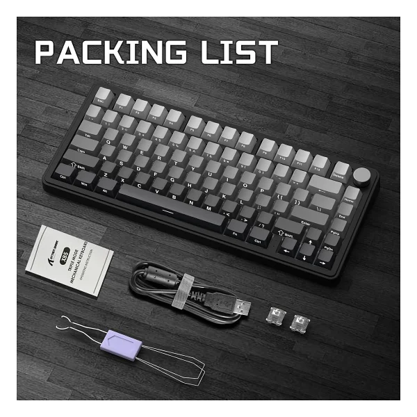 Attack Shark X85 RGB ingilizce Kablolu/Kablosuz Mekanik Oyuncu Klavyesi - Görsel 9