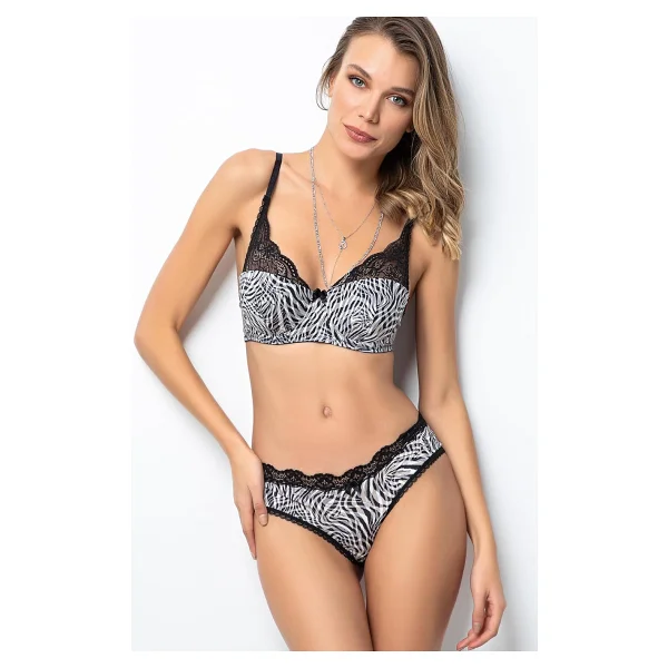 Miorre Push-Up Dolgulu Dantel Detaylı Sütyen Takım Zebra 75 - Görsel 3