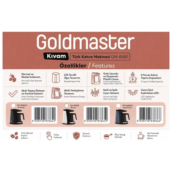 Goldmaster Gm8380 Kıvam Geniş Hazne Türk Kahve Makinesi - Görsel 3
