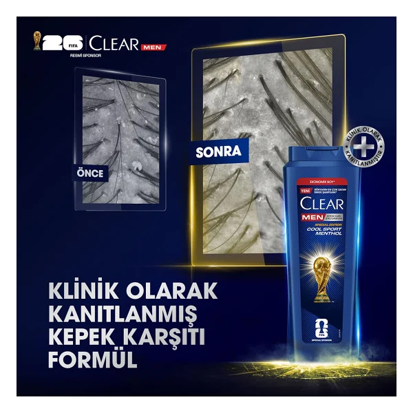 Clear Men Cool Sport Menthol 600 Ml Kepek Şampuanı - Görsel 7