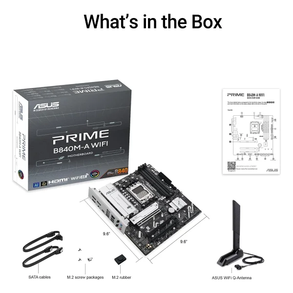 Asus Prime B840M-A Wi-Fi AMD AM5 DDR5 Micro ATX Anakart - Görsel 6
