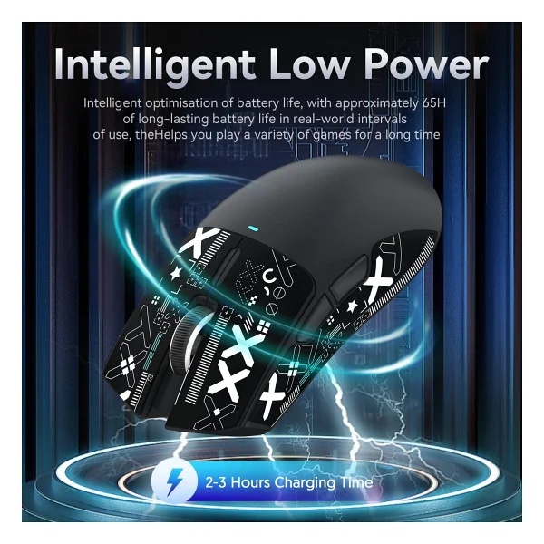 Attack Shark X11 Siyah Şarjlı Makrolu Ergonomik Optik Kablolu/Kablosuz Oyuncu Mouse - Görsel 5