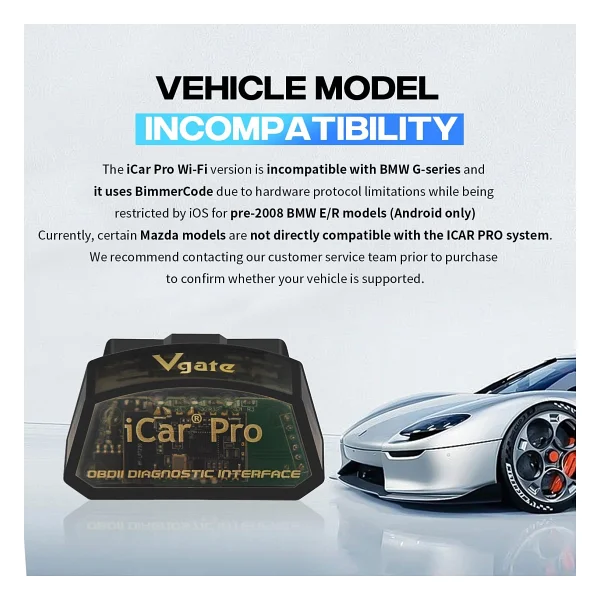 Vgate iCar Pro Wi-Fi ELM327 OBD2 OBDII Araba Otomatik Teşhis Tarayıcı Aracı Kontrol Motor Işık iOS iPhone/iPad/Android için Uyumlu Adaptörü Ile - Görsel 4