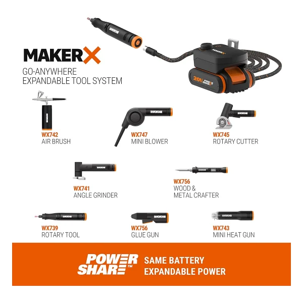 Worx Wx739 20 V 2 Ah Akülü Devir Ayarlı Gravür Makinesi + 34 Parça Aksesuar - Görsel 3