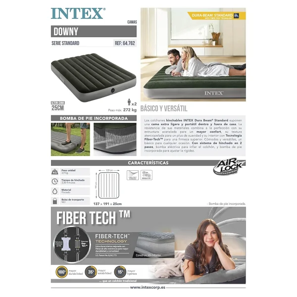 Intex 64762 Full Dura-Beam Downy Çift Kişilik Şişme Yatak - Görsel 8