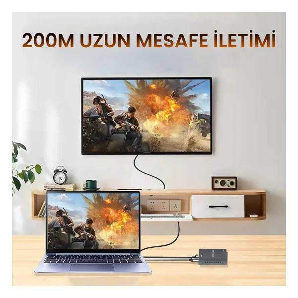 Veggieg 1080p Full HD 60hz Hdmı Kvm Ip Extender 200 Metre Cat5e/6 Hdmı Menzil Genişletici Uzatıcı - Görsel 5