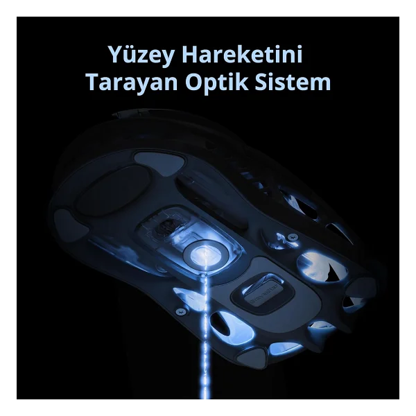 GravaStar Mercury M1 Pro Special Edition Mavi Şarjlı Makrolu Optik Kablolu/Kablosuz Oyuncu Mouse - Görsel 7