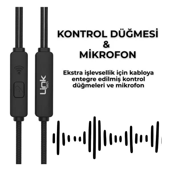 Linktech E80 Kablolu Kulak İçi Kulaklık - Görsel 4