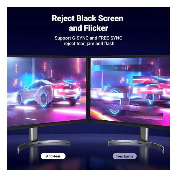 Ugreen 8K 60 Hz Display Port to Display Port 1.4 Örgülü Kablo 3 Metre, Siyah - Görsel 7