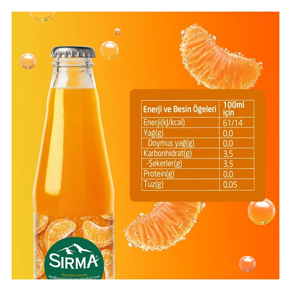 Sırma C Vitaminli Mandalina Aromalı 200 ml 24'lü Paket Maden Suyu - Görsel 2
