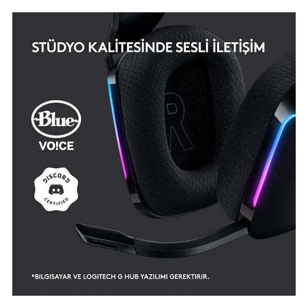 Logitech G733 Lightspeed RGB 7.1 Kablosuz Kulak Üstü Oyuncu Kulaklığı - Görsel 9