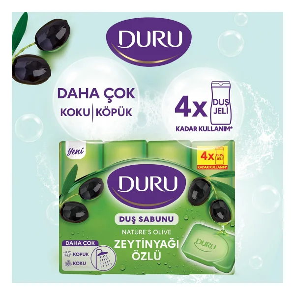 Duru Natural Olive Zeytinyağı Özlü 4x150 Gr Banyo Sabunu - Görsel 5