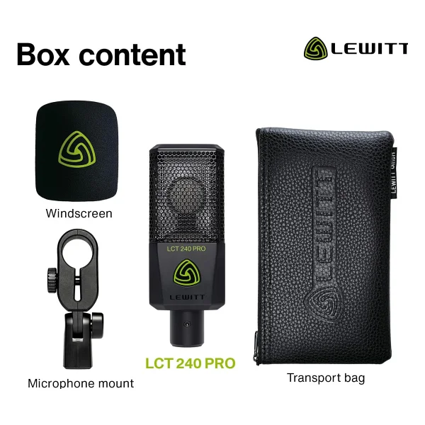 Lewitt LCT 240 Pro Siyah Condenser Stüdyo Kayıt Mikrofonu - Görsel 8
