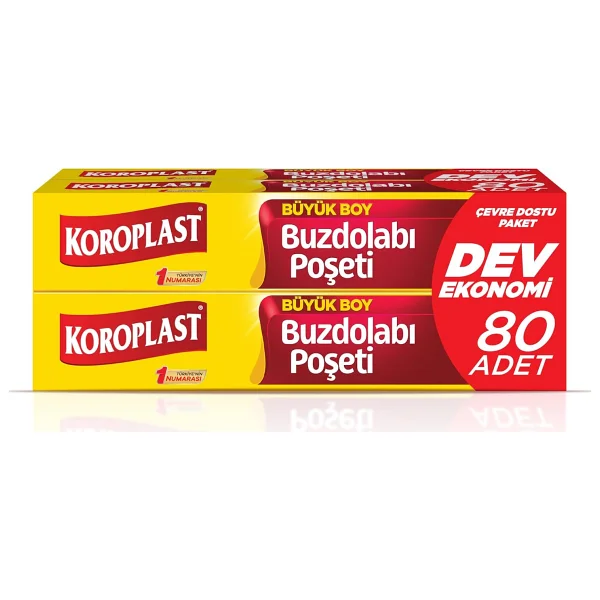 Koroplast Büyük Boy Buzdolabı Poşeti Dev Ekonomi 80'li, Yeni Ekonomik Buzdolabı Poşeti Büyük Boy 30x42 cm, BPA İçermez, Sızdırmaz Saklama Torbası, Meyve, Sebze, Yemek, Et, Tavuk, Gıda Saklama Torbası - Görsel 2