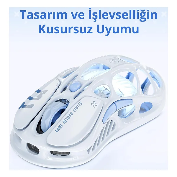 GravaStar Mercury M1 Pro Special Edition Mavi Şarjlı Makrolu Optik Kablolu/Kablosuz Oyuncu Mouse - Görsel 8