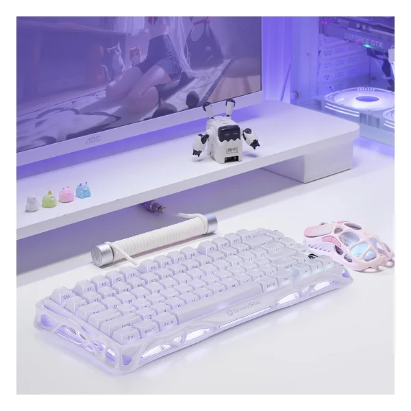 Gravastar Mercury V75 He Mor RGB %75 Tkl Magnetic Switch Kablolu Mekanik Oyuncu Klavyesi - Görsel 9