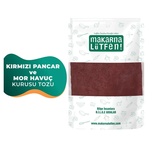 Makarna Lütfen Kırmızı Pancar ve Mor Havuç Kurusu Tozu (90 Gram) - Görsel 3
