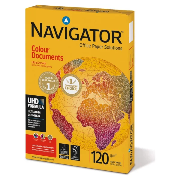 Navigator Fotokopi Kağıdı Gramajlı Laser-Copy-Inkjet Colour Documents 2000 Lü (4 Paket) A3 120 Gr Beyaz - Görsel 2