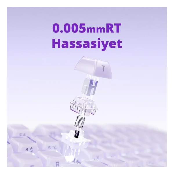 Gravastar Mercury V75 He Mor RGB %75 Tkl Magnetic Switch Kablolu Mekanik Oyuncu Klavyesi - Görsel 4