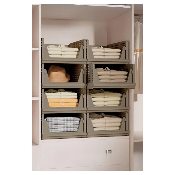 Mithra Life 6 Bölmeli Kayar Raf Organizer Dolap İçi Kıyafet Aksesuar Düzenleyici Bej 45x35 Cm Mıt1260 - Görsel 7
