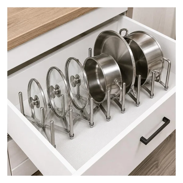 Ikea New Variera Tencere Kapağı Düzenleyici Paslanmaz Çelik Çok Amaçlı Ayarlanabilir Uzunluk "2 Paket" - Görsel 4