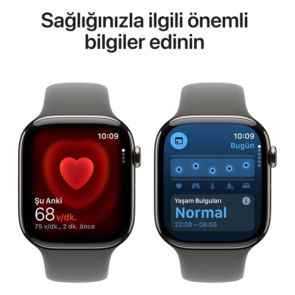 Apple Watch Series 11 GPS + Cellular 46mm Natürel Titanyum Kasa Ve Taş Grisi Spor Kordon Akıllı Saat - Görsel 4