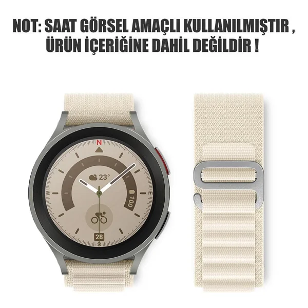 Microsonic Huawei Watch Gt3 46mm Alpine Loop Bej Kordon - Görsel 2