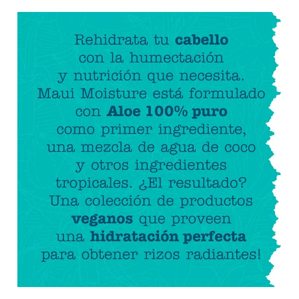 Maui Moisture Nem Dayanımı ve Kırılmayı Önleyici + Nemlendirici Agave Şampuan, Renk İşlem Görmüş veya Kimyasal Hasarlı Saçlar, Vegan, Silikon ve Paraben İçermez Sülfatsız Yüzey Aktif Maddeler, 13 fl o - Görsel 6
