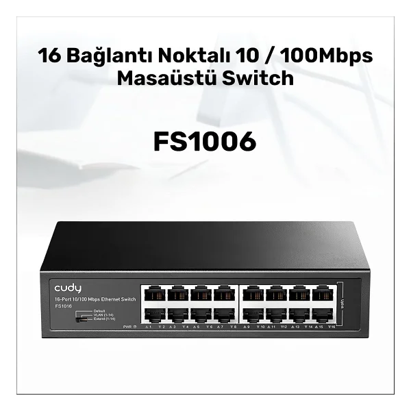 Cudy FS1016 16 Port 10/100 Mbps Switch - Görsel 6