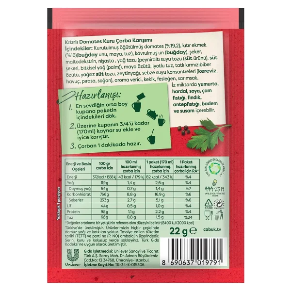 Knorr Kıtırlı Domates Çabuk Çorba 22 gr - Görsel 2