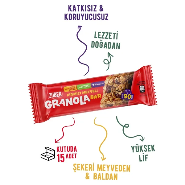 Züber Granola Bar 15x25 Gr - Görsel 3
